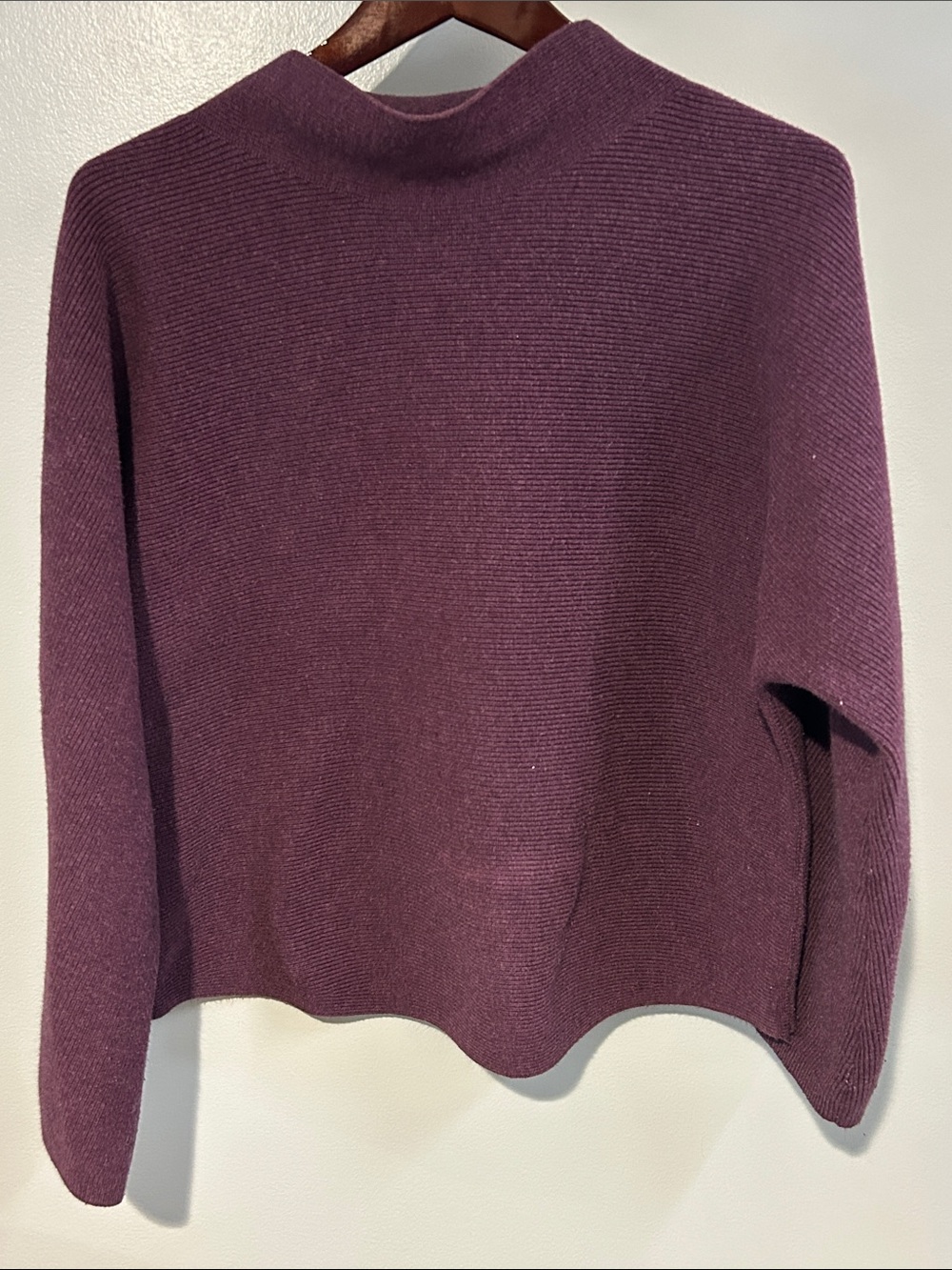 lululemon athletica Plum Ribbed Mock Neck Sweater